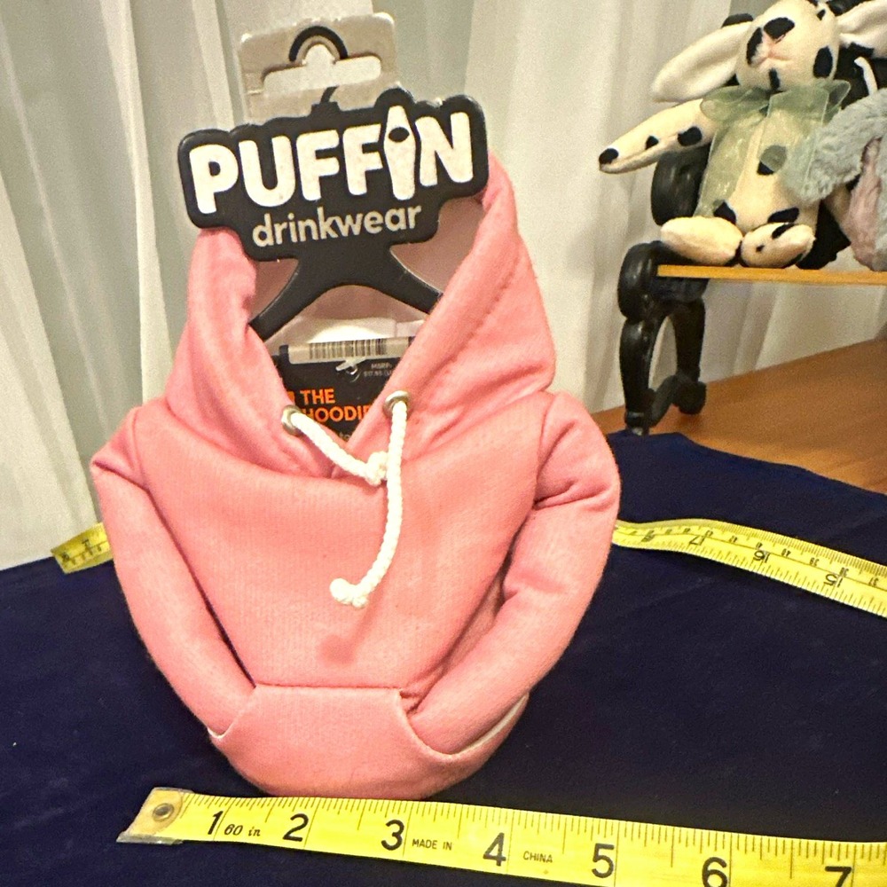 Puffin The Hoodie Miniature Sweatshirt Beverage Jacket 12oz Can Insulator